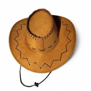 Western Suede Cowboy Hat in Cognac Brown